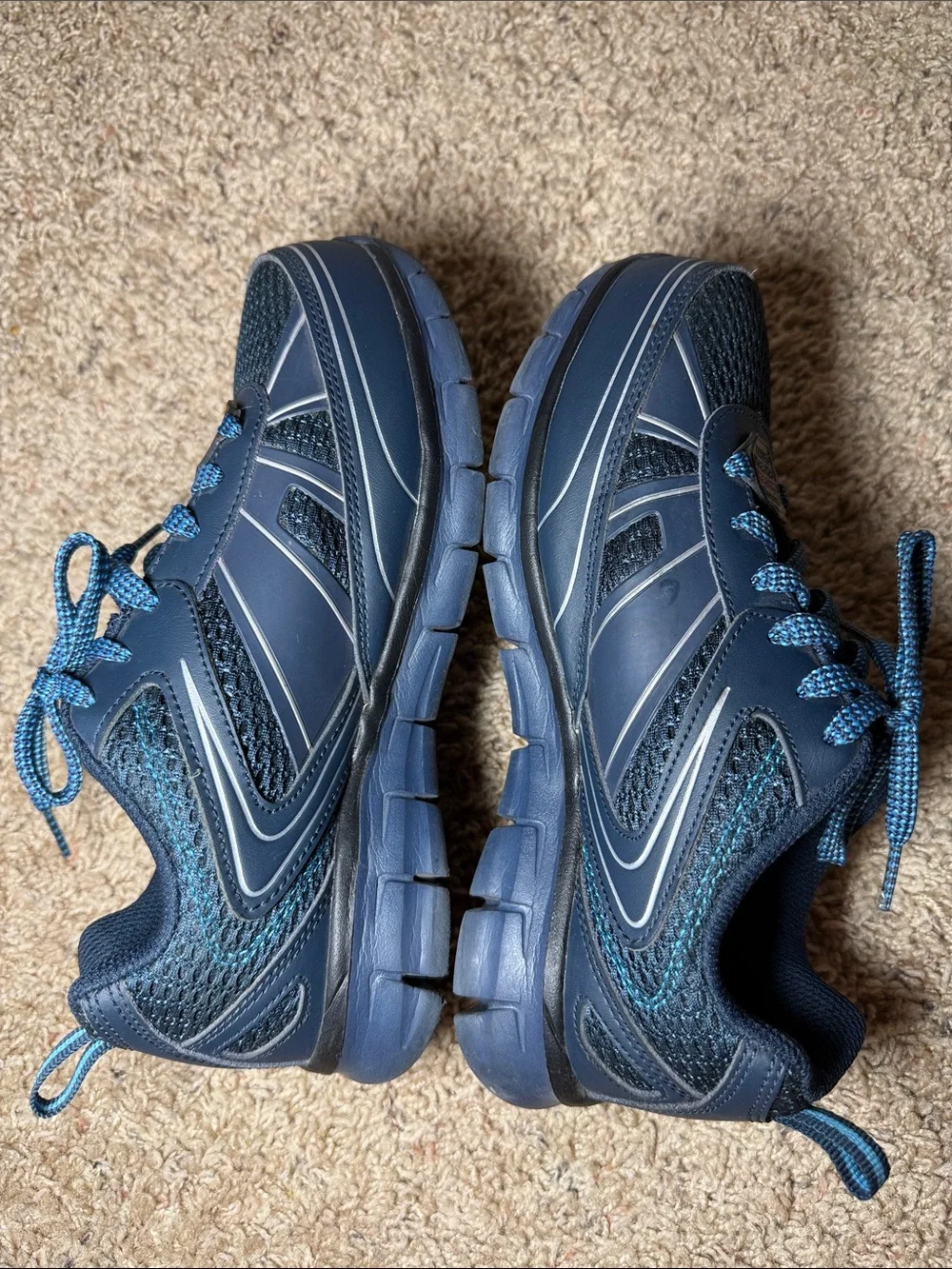 Skechers Steel Toe Navy Blue Lightweight Slip-Resistant Sneakers Memory foam